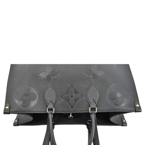 LOUIS VUITTON  Onthego GM Monogram Empreinte Leather Tote Bag Black - Picture 5 of 12